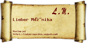 Lieber Mónika névjegykártya